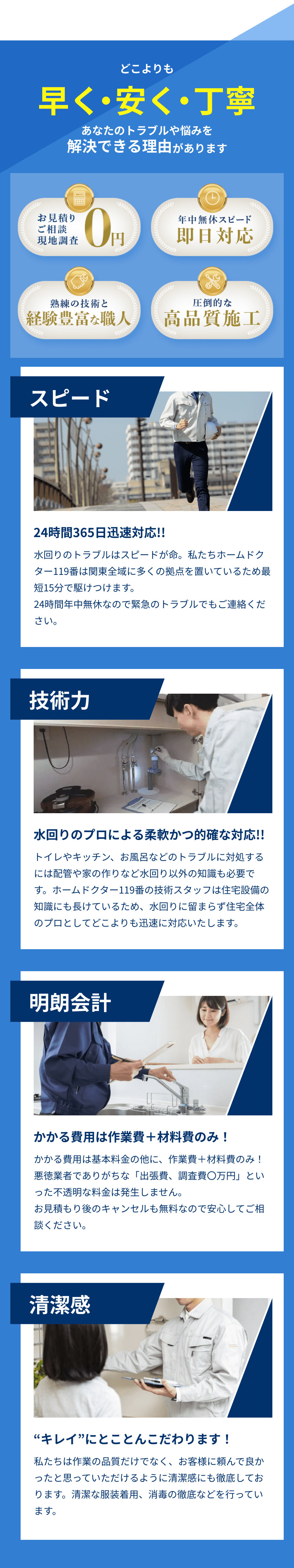 トイレ・キッチン・洗面所・お風呂の水まわりの水漏れ、詰まり、故障で人気No.1